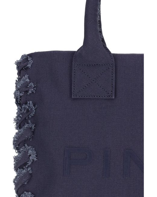 Pinko Blue Canvas Tote Bag Viola Aura Astrale