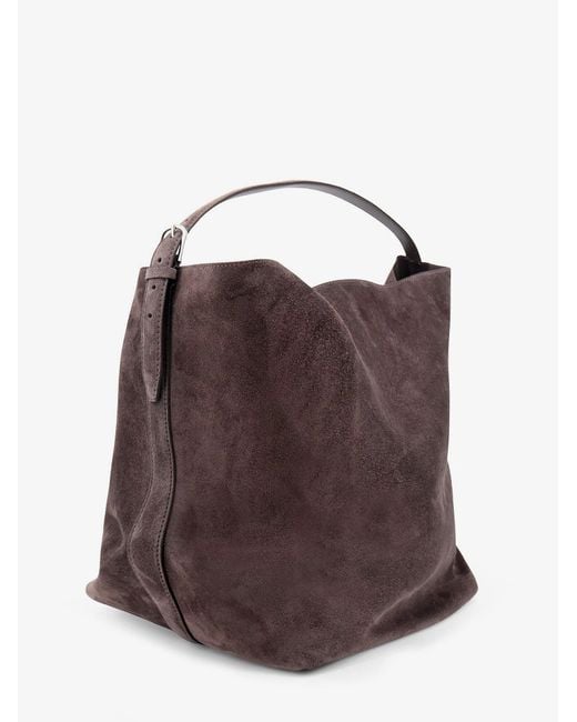 Totême  Brown Suede Tote Bag