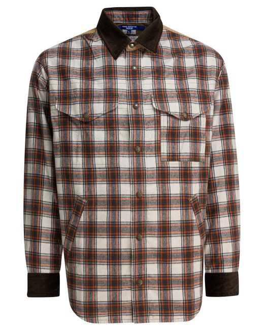 Junya Watanabe Brown Check Overshirt Jacket Jackets And Coats