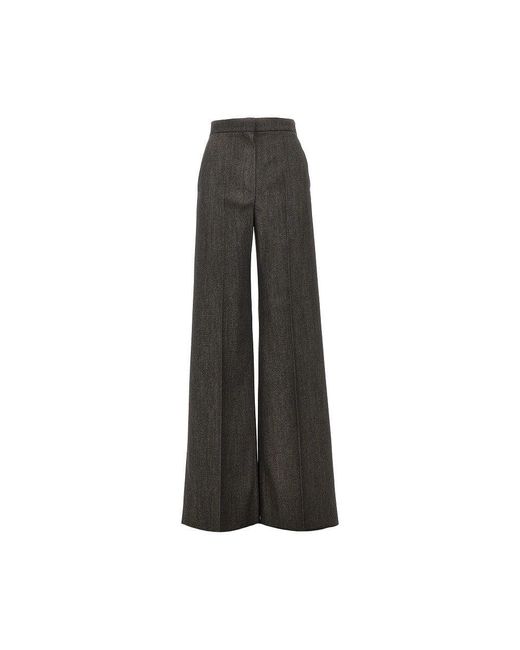 Max Mara Black Denim Effect Wool Pants