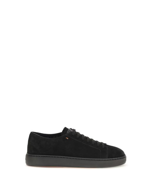 Santoni Black Suede Sneakers for men