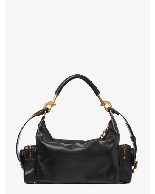 Chloé Black Carry Shiny Buffalo Leather Shoulder Bag