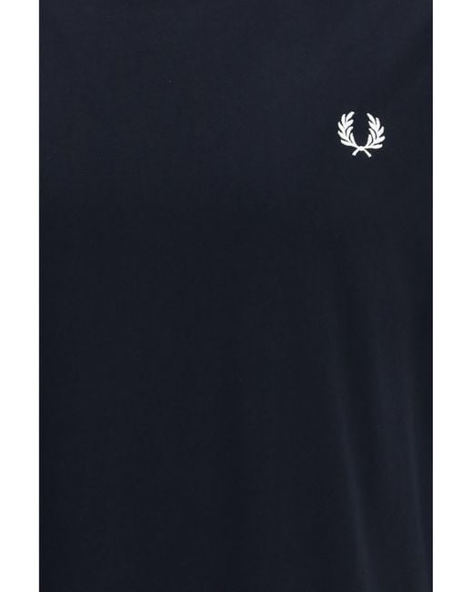 Fred Perry Blue T-Shirt Fine-Striped for men