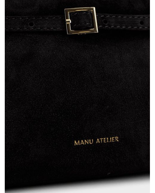 MANU Atelier Black Le Cambon 25 Suede Crossbody Bag
