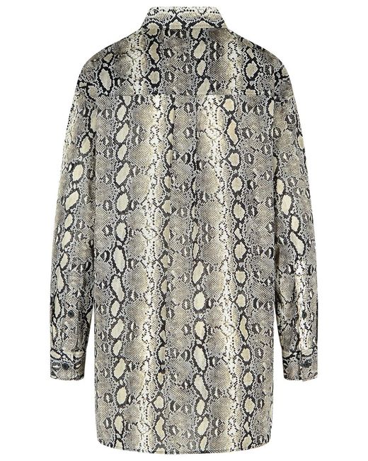 MICHAEL Michael Kors Gray Snake Print Cotton Shirt