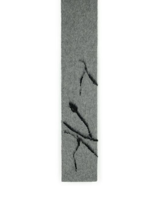 Dries Van Noten Gray 'Mouton' Alpaca Blend Scarf for men