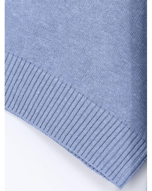 Closed Blue Linen And Cotton Blend Sweater