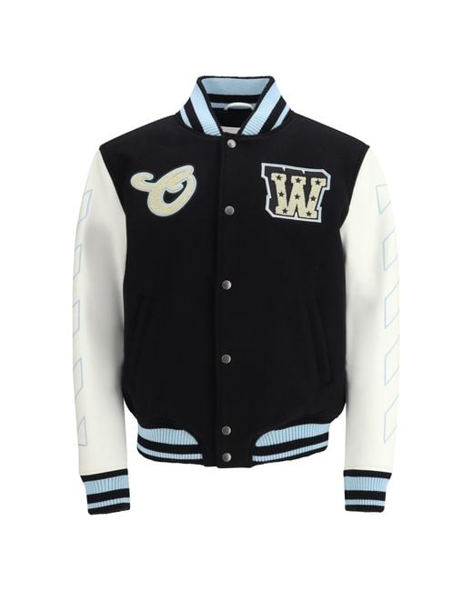 Off-White c/o Virgil Abloh Black Varsity Star Logo Jacket for men