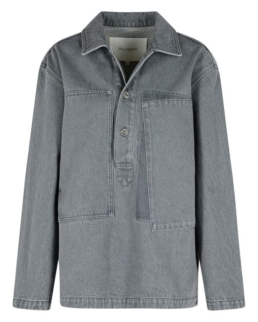 J.W. Anderson Gray Jw Anderson 'Rugby' Denim Shirt