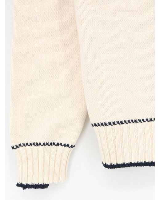 Golden Goose Deluxe Brand White Ribbed Cotton Sweater for men