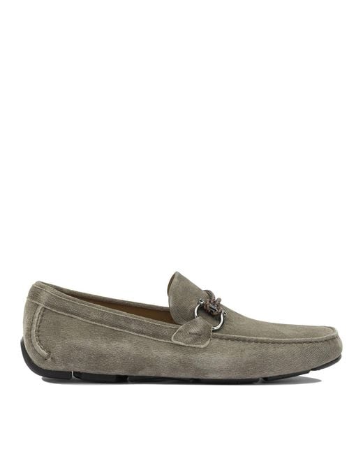 Ferragamo Gray "Driver" Loafers for men