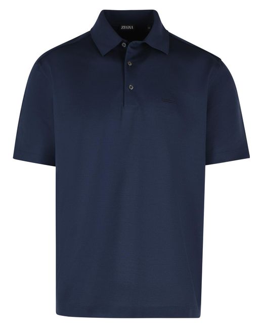 Zegna Blue Polo Shirt for men