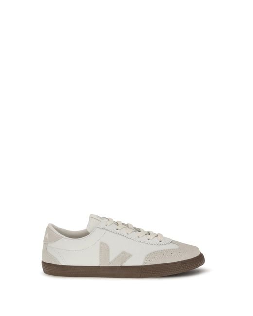 Veja White Volley Natural Bark Sneakers