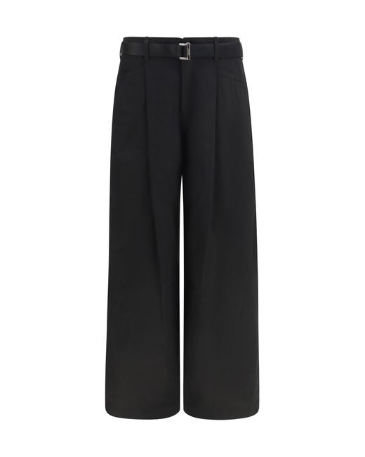 Sacai Black Cotton Chino Pants for men