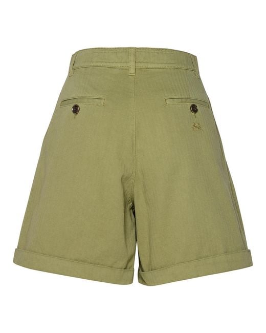 Etro Green Cotton Shorts