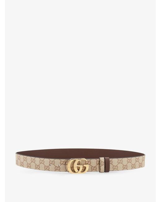 Gucci White Gg Marmont Gg Fabric Reversible Belt for men