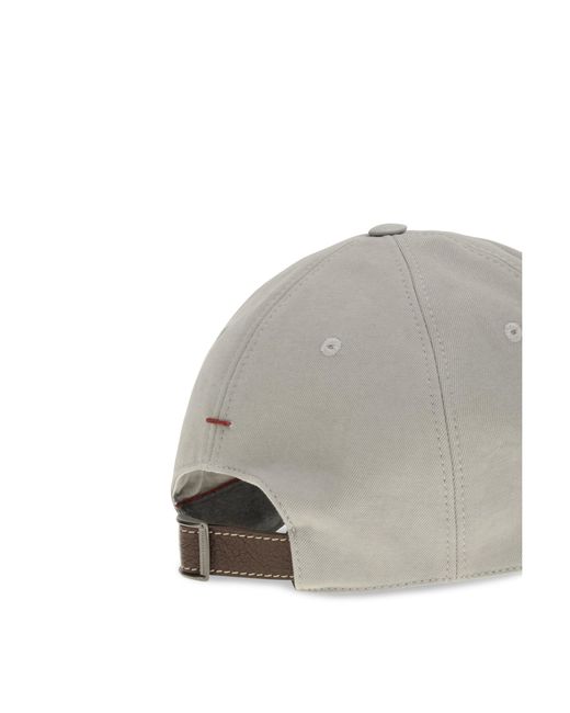 Brunello Cucinelli Gray Baseball Hat for men