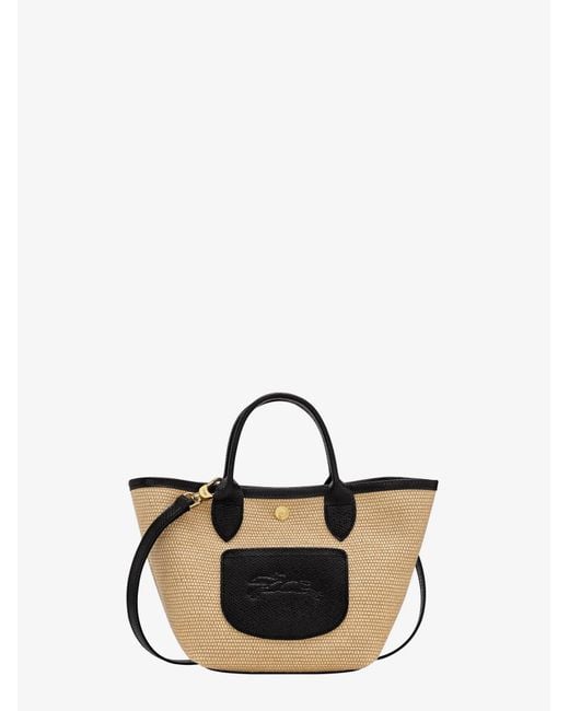 Longchamp Natural Le Panet Pliage Xs Raffia Leather