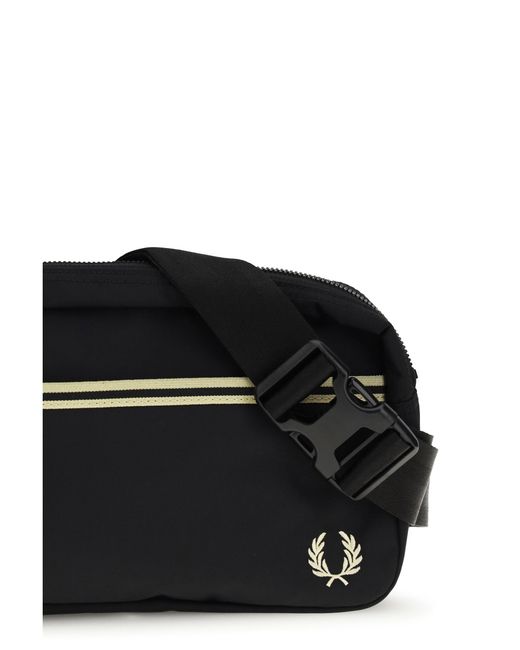 Fred Perry Black Shoulder Bag Twin-Tipped Webbing for men