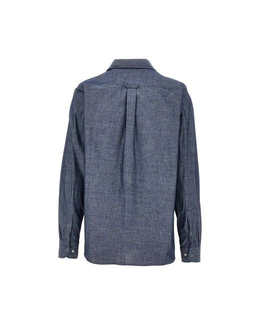 Forét Blue 'Maple' Chambray Denim Shirt for men