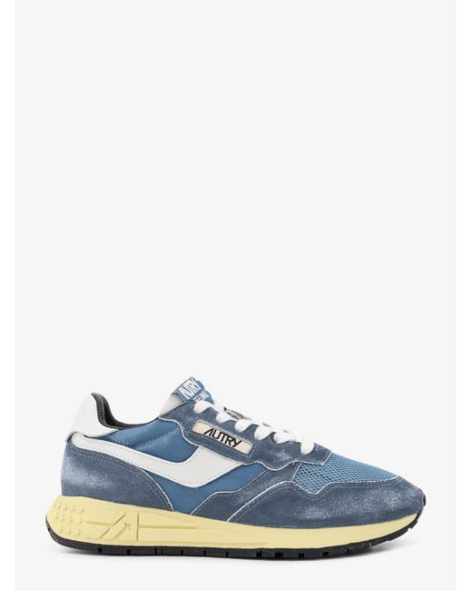 Autry Blue Reelwind Low Mesh And Suede Sneakers