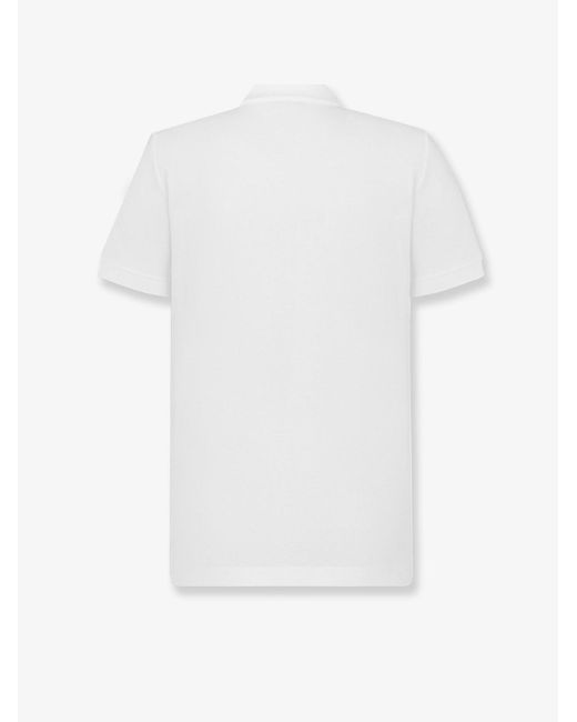 Dior White Cotton Piqué Polo Shirt for men