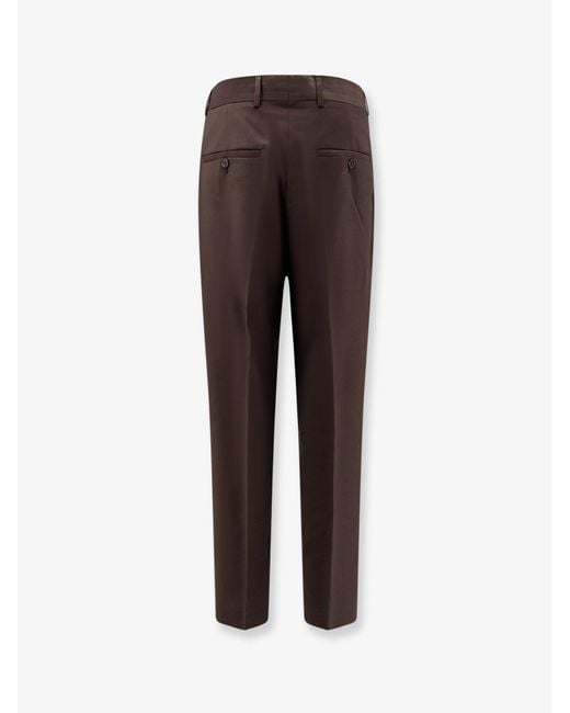 Totême Brown Wool Trousers With Pinces