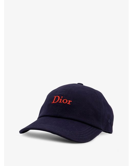 Dior Blue Dior Cotton Hat With Embroidered Logo On The Front for men