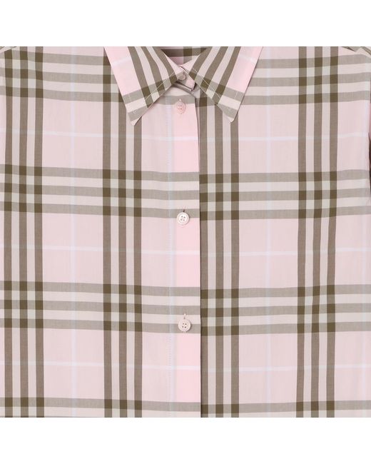 Burberry Pink Check Cotton Shirt