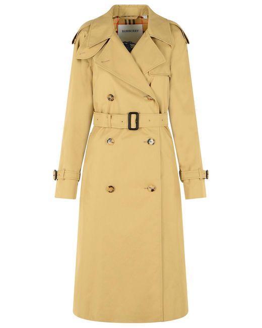 Burberry Natural Long Cotton 'Castleford' Trench Coat