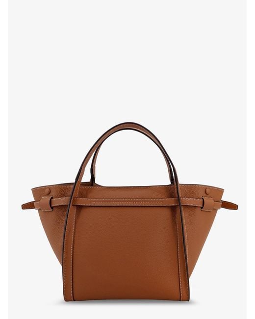Tod's Brown Hammered Leather Shopping Bag