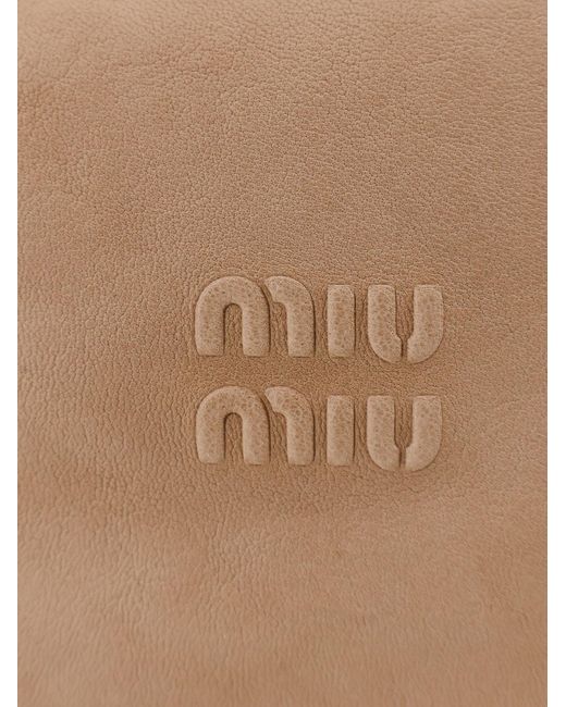 Miu Miu Brown Leather Pouch Handbag
