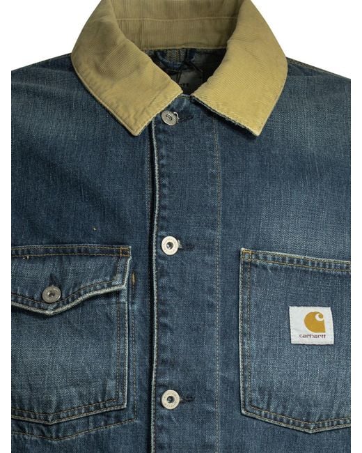 Carhartt Blue "Warren Chore" Denim Jacket for men