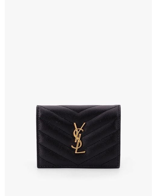 Saint Laurent Black Quilted Leather Card Holder