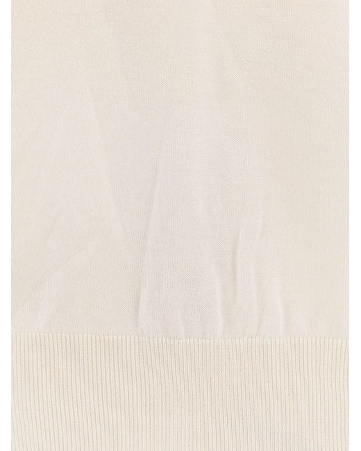 Boss White Wool, Silk And Cashmere Sweater for men