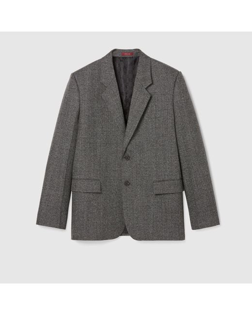 Gucci Gray Wool Blazer Jacket for men