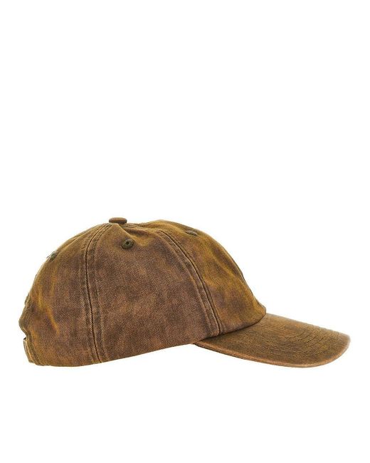 The Attico Brown Baseball Hat With Logo Embroidery