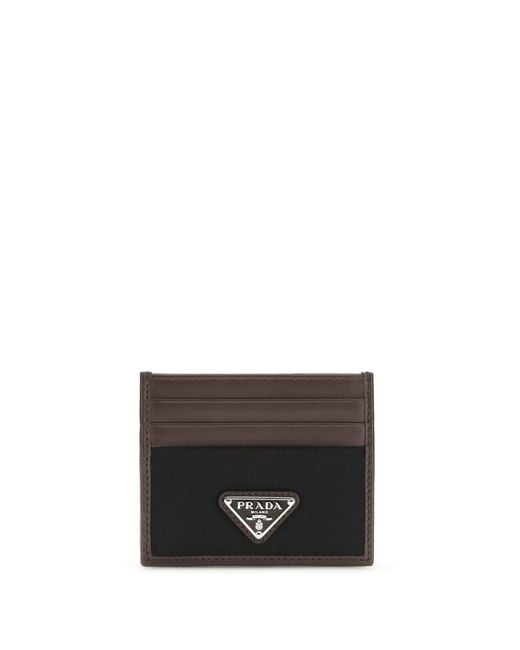 Prada White Leather And Fabric Card Holder for men