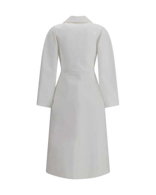 Alaïa White Alaã¯A Wrap-Style Midi Dress