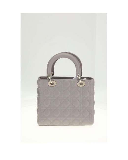 Dior Gray Tote Lambskin Trianon