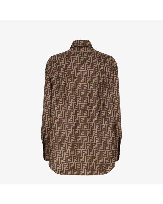 Fendi Brown Silk Ff Shirt