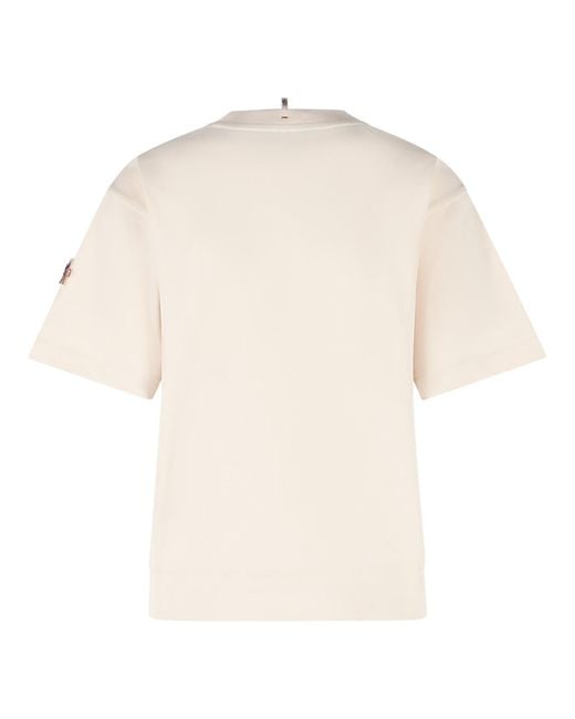 Moncler Natural Ivory Cotton T-Shirt