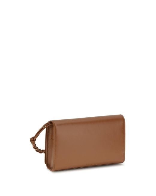 Jil Sander Brown Wallet Tangle Calf Leather