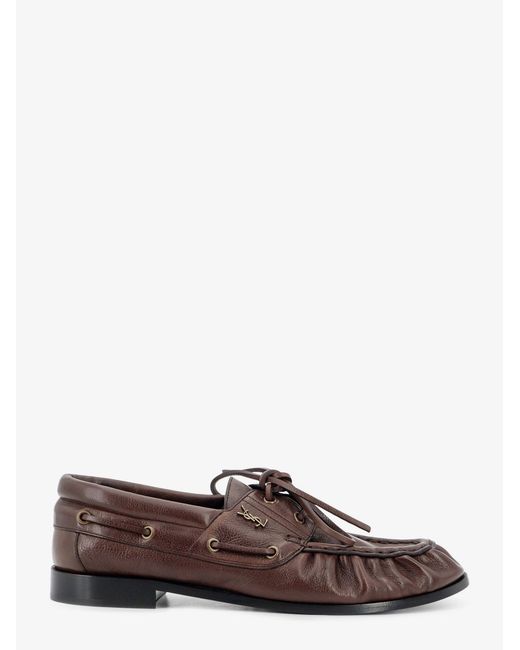 Saint Laurent Brown Le Loafer Bateau Leather Loafers for men