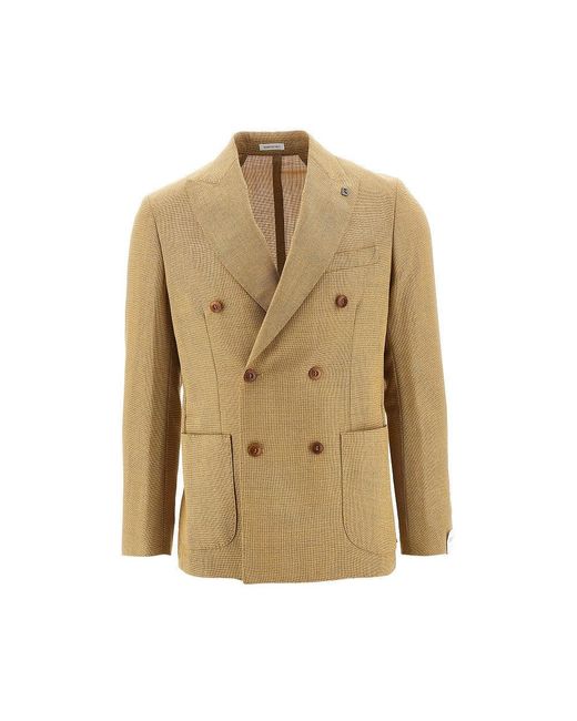 BRERAS Milano Natural 'Firenze' Wool Double-Breasted Jacket for men