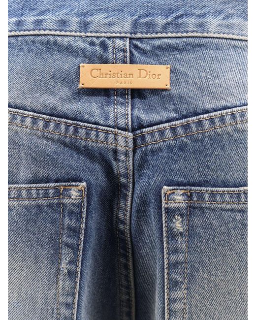 Dior Blue Flared Jeans Destroyed Effect