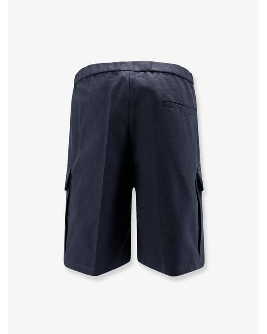 Hevò Blue Cotton Bermuda Shorts for men