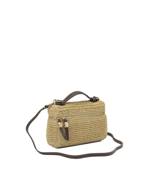 Tory Burch Metallic Paper Straw Polyurethane Polyamide Handbag