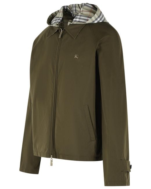 Burberry Green Reversible Cotton 'Check' Jacket for men