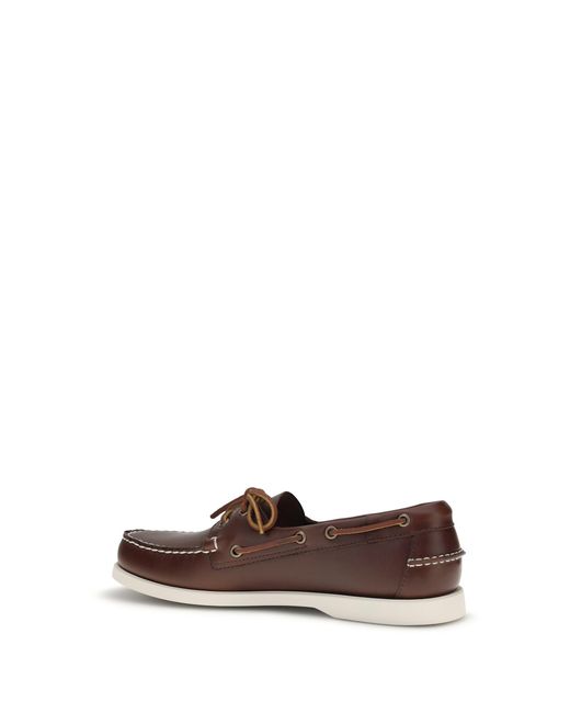 Sebago Brown Portland Waxed Docksides Loafers for men